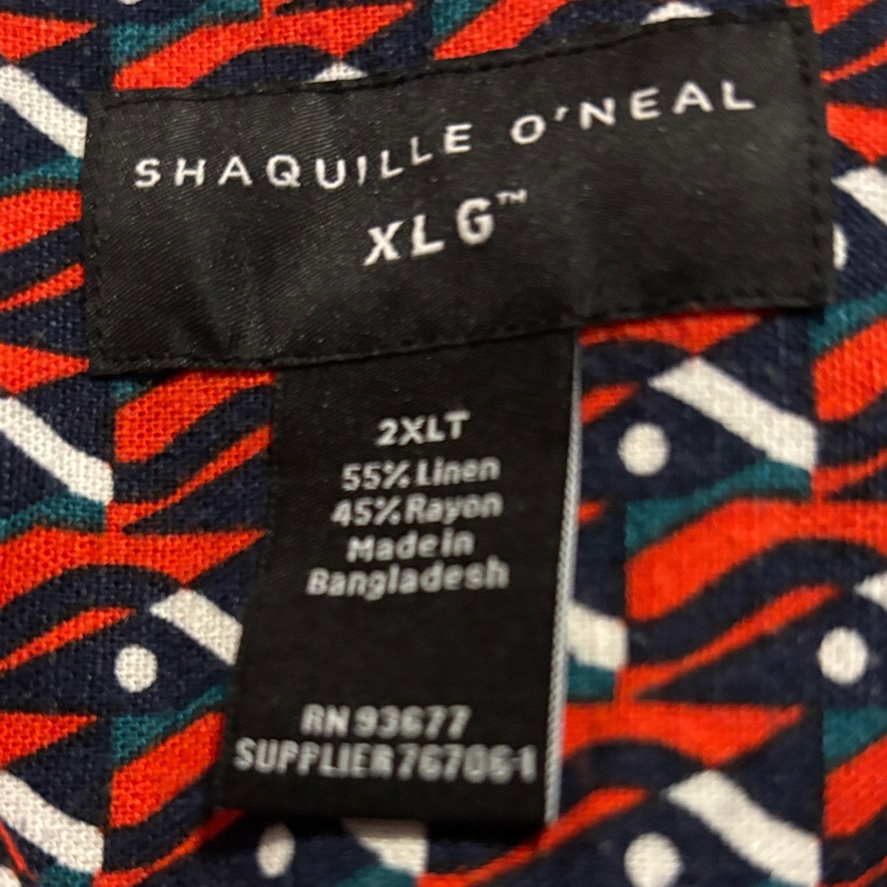 NEW Black and Red Patterned Men's Shirt by Shaquille O’Neal - Picture 7 of 8